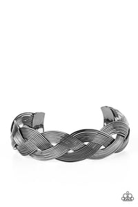 Woven Wonder - Black Bracelet - Paparazzi Accessories